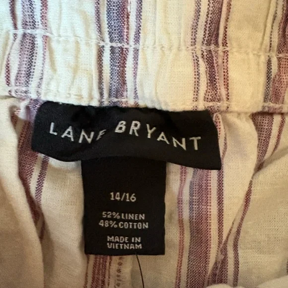 2 pair Lane Bryant White and Purple Striped Pants - Picture 3 of 8